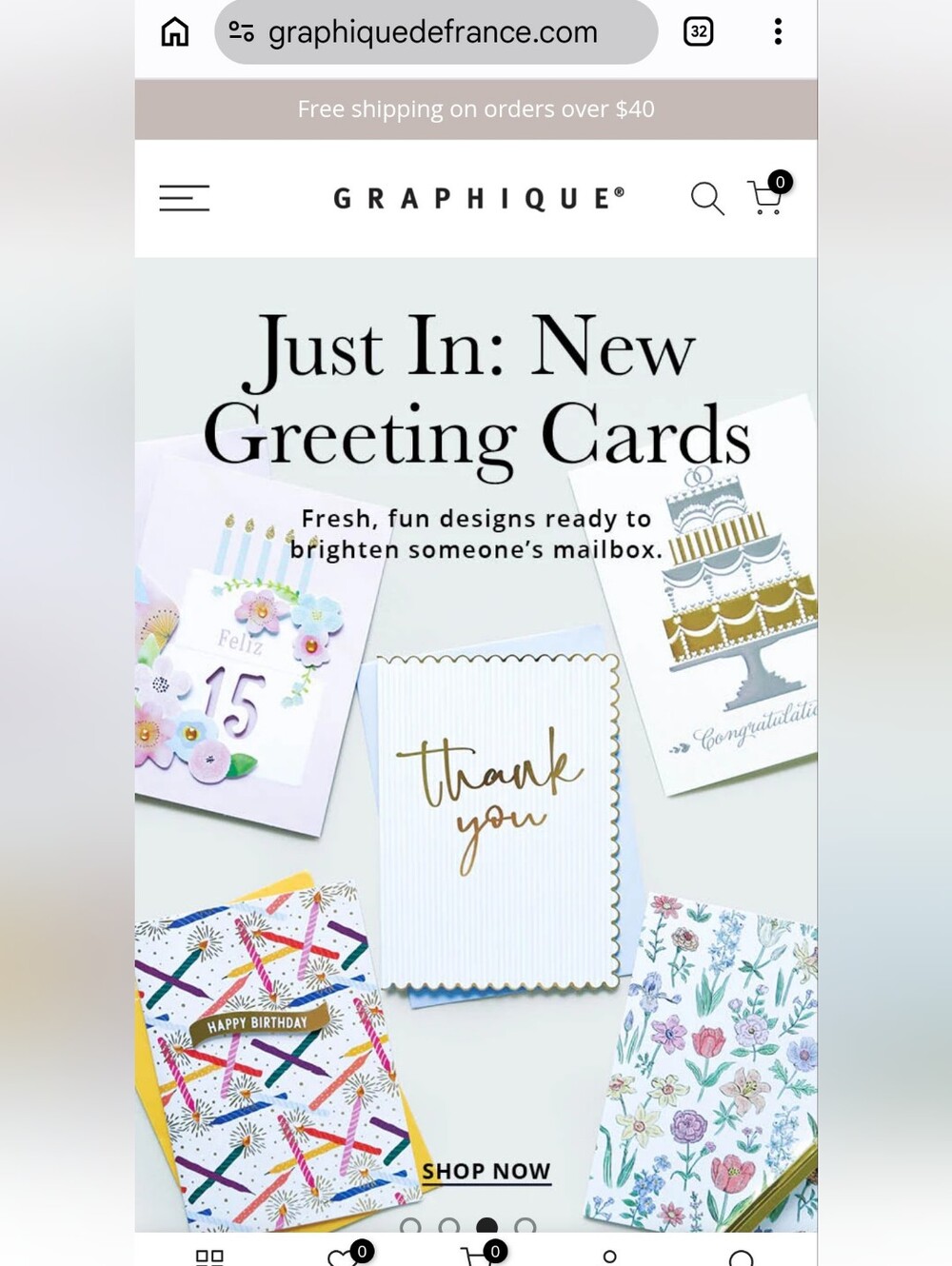 Graphique De France Elegant Coastal Thank You Note Cards Nwt